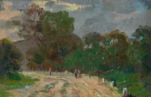 Forest Road by Ludovit Pitthordt Oil Painting
