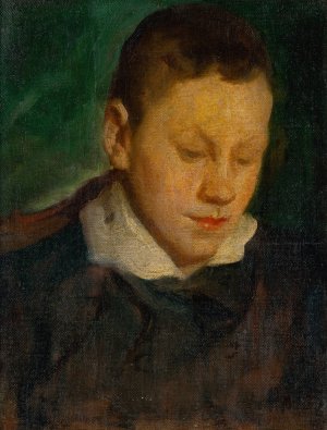 Head of a Boy by Ludovit Pitthordt Oil Painting