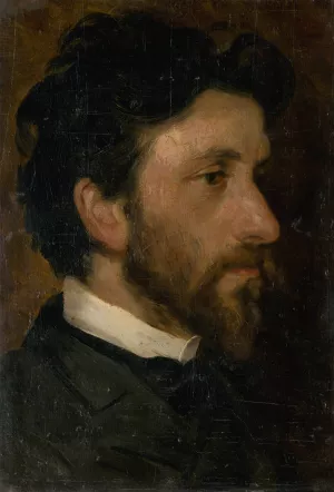Head Study of a Man by Ludovit Pitthordt Oil Painting