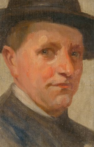 Head Study of a Man by Ludovit Pitthordt Oil Painting