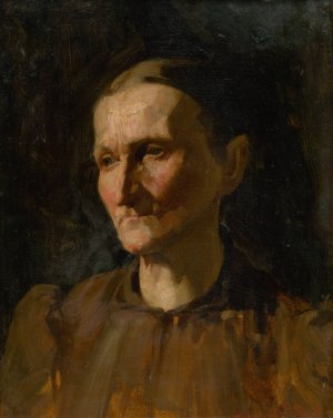 Head Study of a Woman by Ludovit Pitthordt Oil Painting
