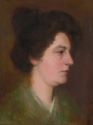 Head Study of a Woman by Ludovit Pitthordt Oil Painting
