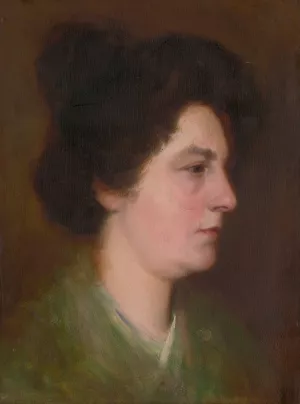 Head Study of a Woman by Ludovit Pitthordt Oil Painting
