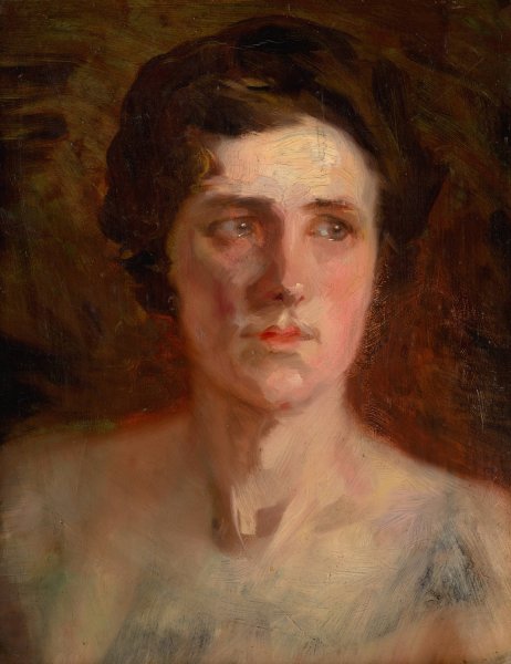 Head Study of a Woman  by Ludovit Pitthordt - Hand-Painted Oil Painting Reproduction