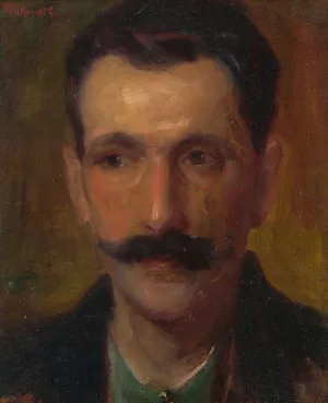 Man's Head by Ludovit Pitthordt Oil Painting