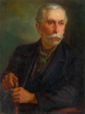 Portrait of a Vine-Dresser by Ludovit Pitthordt Oil Painting