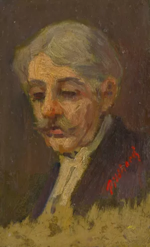 Portrait of an Old Man with Half-Closed Eyes by Ludovit Pitthordt Oil Painting