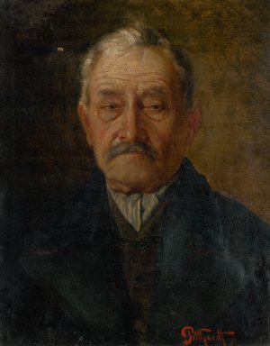 Portrait of an Old Man Oil painting by Ludovit Pitthordt