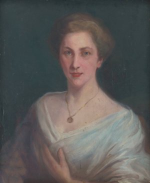 Portrait of the artist's daughter II by Ludovit Pitthordt Oil Painting
