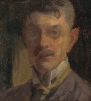 Self-Portrait by Ludovit Pitthordt Oil Painting