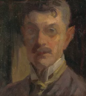 Self-Portrait by Ludovit Pitthordt Oil Painting