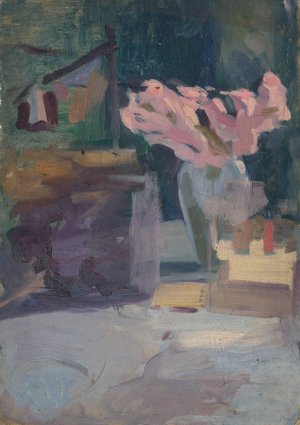 Spring Motif with a Bouquet by Ludovit Pitthordt Oil Painting