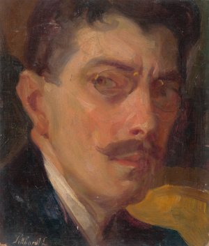 Study for a Self-Portrait by Ludovit Pitthordt Oil Painting