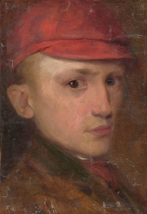 Study of a Boy by Ludovit Pitthordt Oil Painting