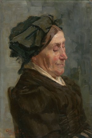 Study of a Seated Woman by Ludovit Pitthordt Oil Painting
