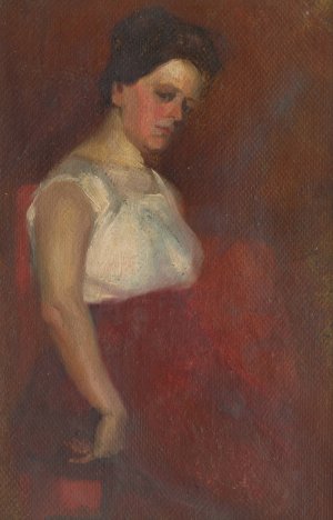 Study of a Seated Woman by Ludovit Pitthordt Oil Painting