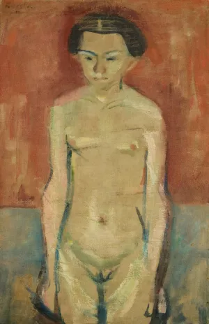 Akt. Syk pike by Ludvig Karsten Oil Painting