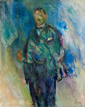 Man In A Frock Coat, Presumed To Be The Artist henrik Lund by Ludvig Karsten Oil Painting