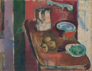 The Red Kitchen by Ludvig Karsten Oil Painting