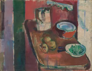 The Red Kitchen by Ludvig Karsten Oil Painting