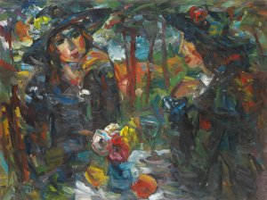 Zwei Frauen am Tisch by Ludvig Peter Karsten Oil Painting