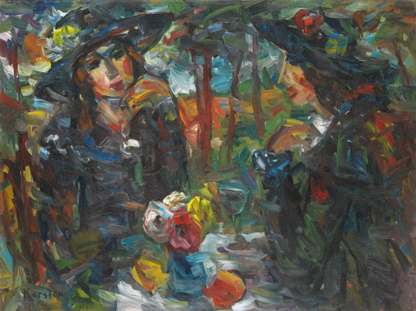 Main Product Photo of Zwei Frauen am Tisch  Painting by Ludvig Peter Karsten