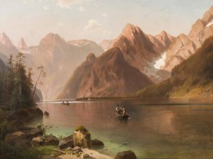 Alpine Lake by Ludvik Bartak Oil Painting