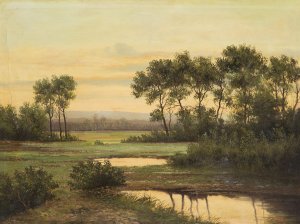 Early Evening Landscape by Ludvik Bartak Oil Painting