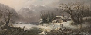 Winter Landscape by Ludvik Bartak Oil Painting