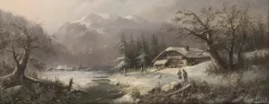 Winter Landscape Oil painting by Ludvik Bartak