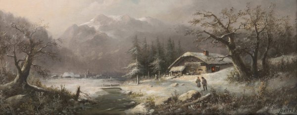 Main Product Photo of Winter Landscape Painting by Ludvik Bartak