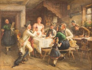 Things happen when you least expect them by Ludwig Blume-Siebert Oil Painting