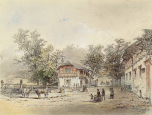 Die Meierei in der Vorderbruhl bei Wien by Ludwig Czerny Oil Painting
