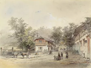 Die Meierei in der Vorderbruhl bei Wien by Ludwig Czerny Oil Painting