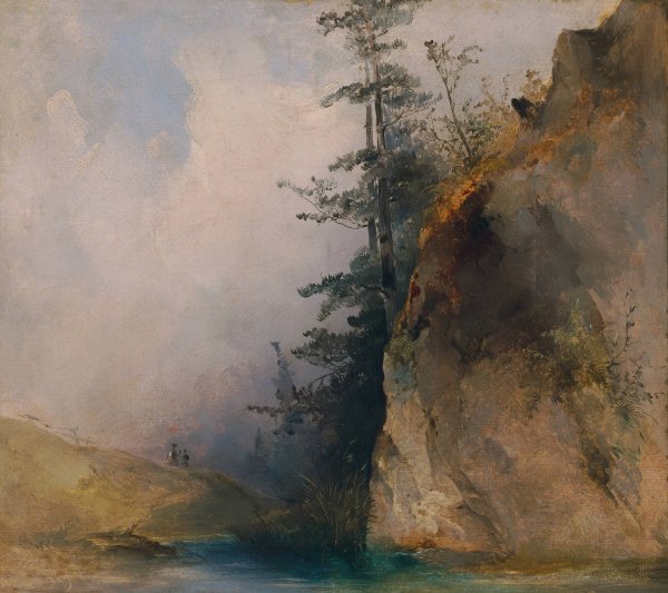 Main Product Photo of Felsabhang am Bach  Painting by Ludwig Czerny