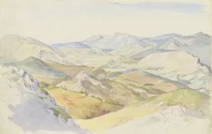 The Sabine Hills and Rocca Santo Stefano Seen from Civitella by Ludwig Deurer Oil Painting