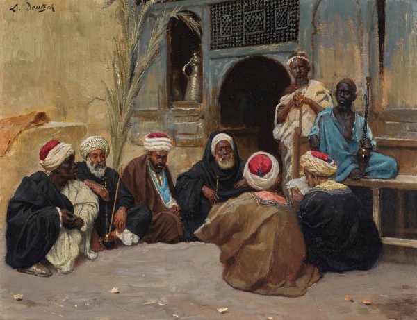 Main Product Photo of A Council Of Elders Painting by Ludwig Deutsch