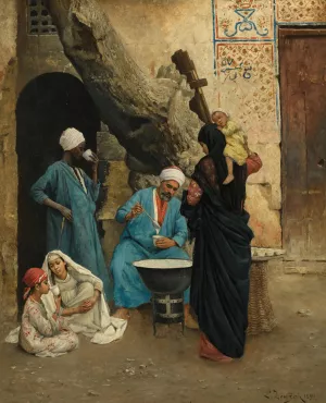 A Refreshing Drink by Ludwig Deutsch Oil Painting