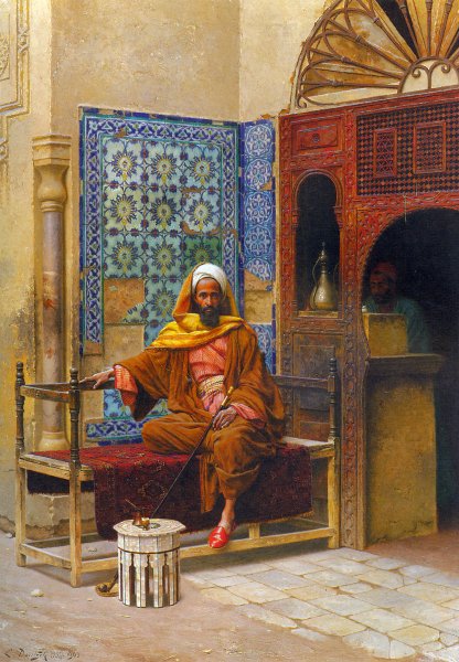 Main Product Photo of Le Fumeur Painting by Ludwig Deutsch