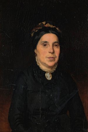 Portrait of Ignaz Deutsch's Wife by Ludwig Deutsch Oil Painting