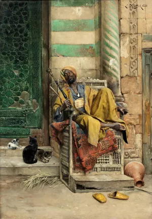 The Goza Smoker by Ludwig Deutsch Oil Painting