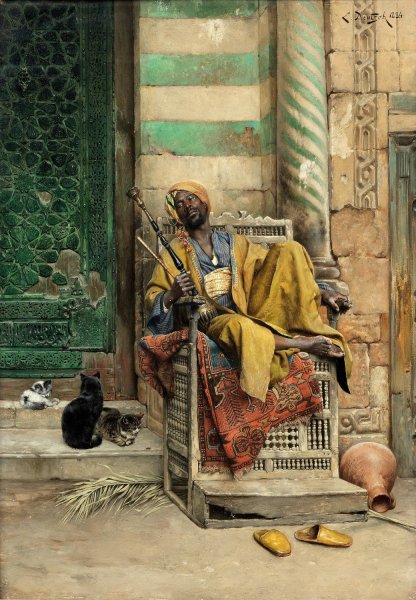 Main Product Photo of The Goza Smoker  Painting by Ludwig Deutsch