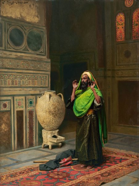 Main Product Photo of The Morning Prayer  Painting by Ludwig Deutsch
