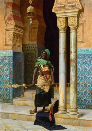 The Nubian Guard by Ludwig Deutsch Oil Painting