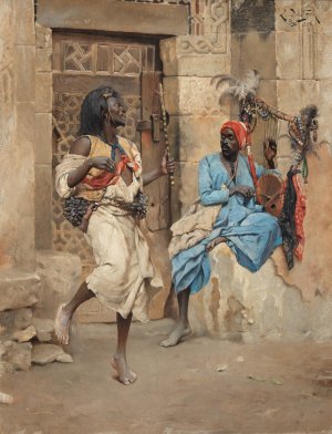 The Performance by Ludwig Deutsch Oil Painting