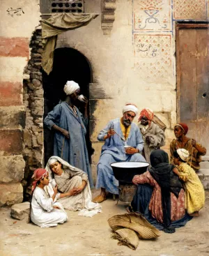 The Sahleb Vendor, Cairo by Ludwig Deutsch Oil Painting