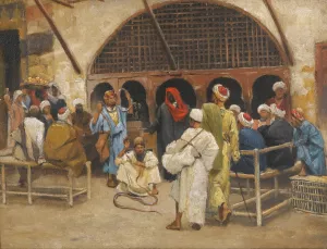 The Snake Charmers Oil painting by Ludwig Deutsch