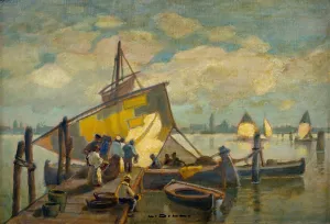 Arrival of the Fishing Boat by Ludwig Dill Oil Painting