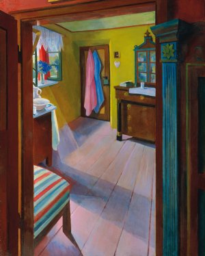 Landliches Interieur by Ludwig Ferdinand Graf Oil Painting