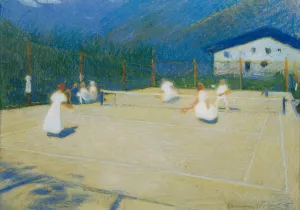 Tennisplatz In Gossensass by Ludwig Ferdinand Graf Oil Painting